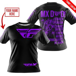 Custom name BraapGirls MX DAD – PERSONALISED GIFTS FOR CHILDREN & ADULTS – FLY RACING – PURPLE Brands for motocross girls and dirt bike riders - Brands view 3