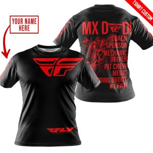 Custom name BraapGirls MX DAD – PERSONALISED GIFTS FOR CHILDREN & ADULTS – FLY RACING – RED Brands for motocross girls and dirt bike riders - Brands view 3