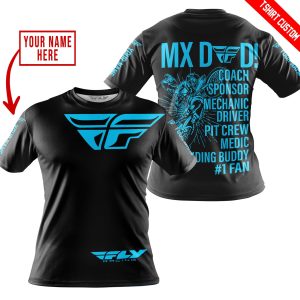 Custom name BraapGirls MX DAD – PERSONALISED GIFTS FOR CHILDREN & ADULTS – FLY RACING – SKY BLUE Brands for motocross girls and dirt bike riders - Brands view 3