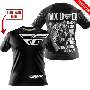 Custom name BraapGirls MX DAD – PERSONALISED GIFTS FOR CHILDREN & ADULTS – FLY RACING – WHITE Brands for motocross girls and dirt bike riders - Brands view 3