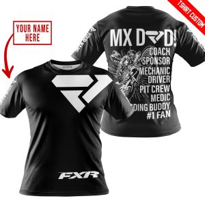 Custom name BraapGirls MX DAD – PERSONALISED GIFTS FOR CHILDREN & ADULTS – FXR – BLACK WHITE Brands for motocross girls and dirt bike riders - Brands view 3