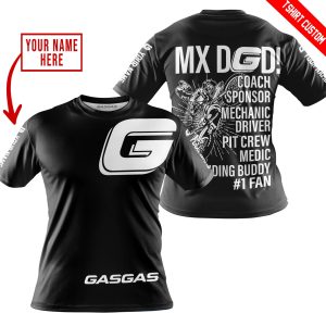 Custom name BraapGirls MX DAD – PERSONALISED GIFTS FOR CHILDREN & ADULTS – GAS GAS -BLACK WHITE Brands for motocross girls and dirt bike riders - Brands view 3