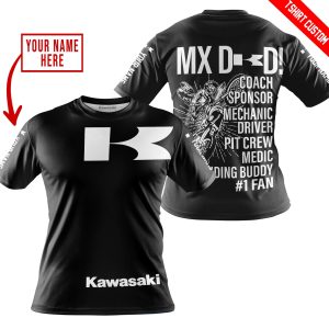 Custom name BraapGirls MX DAD – PERSONALISED GIFTS FOR CHILDREN & ADULTS – KAWASAKI – BLACK WHITE Brands for motocross girls and dirt bike riders - Brands vi...