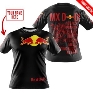 Custom name BraapGirls MX DAD – PERSONALISED GIFTS FOR CHILDREN & ADULTS – RED BULL – BLACK RED Brands for motocross girls and dirt bike riders - Brands view 3