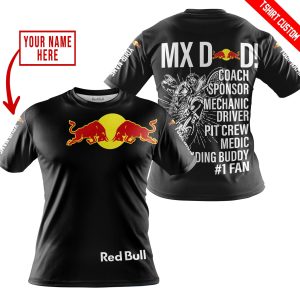 Custom name BraapGirls MX DAD – PERSONALISED GIFTS FOR CHILDREN & ADULTS – RED BULL – BLACK WHITE Brands for motocross girls and dirt bike riders - Brands vi...