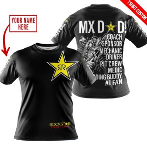 Custom name BraapGirls MX DAD – PERSONALISED GIFTS FOR CHILDREN & ADULTS – ROCKSTAR – BLACK WHITE Brands for motocross girls and dirt bike riders - Brands vi...