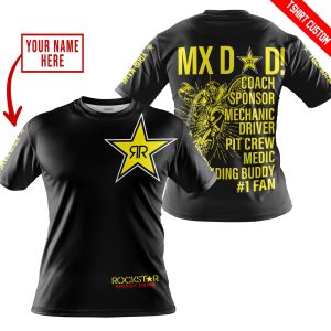 Custom name BraapGirls MX DAD – PERSONALISED GIFTS FOR CHILDREN & ADULTS – ROCKSTAR – BLACK YELLOW Brands for motocross girls and dirt bike riders - Brands v...