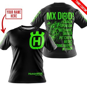 Custom name BraapGirls MX DAD – PERSONALISED GIFTS FOR CHILDREN & ADULTS – HUSQVARNA – BLACK GREEN Brands for motocross girls and dirt bike riders - Brands v...