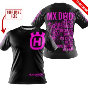 Custom name BraapGirls MX DAD – PERSONALISED GIFTS FOR CHILDREN & ADULTS – HUSQVARNA – BLACK PINK Brands for motocross girls and dirt bike riders - Brands vi...