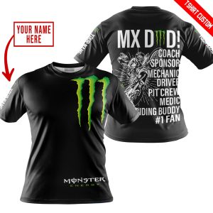 Custom name BraapGirls MX DAD – PERSONALISED GIFTS FOR CHILDREN & ADULTS – MONSTER – BLACK Brands for motocross girls and dirt bike riders - Brands view 3