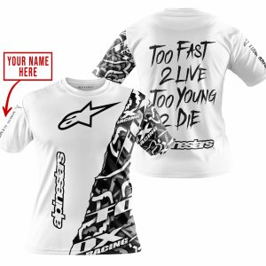 Custom name BraapGirls TOO FAST TO LIVE TOO YOUNG TO DIE – LIMITED EDITION – CUSTOM NAME – ALPINESTARS – WHITE Alpinestars for motocross girls and dirt bike ...