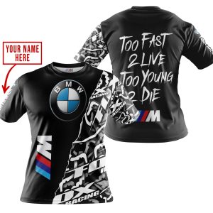 Custom name BraapGirls TOO FAST TO LIVE TOO YOUNG TO DIE – LIMITED EDITION – CUSTOM NAME – BMW – BLACK BMW for motocross girls and dirt bike riders - BMW view 3