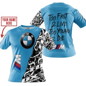 Custom name BraapGirls TOO FAST TO LIVE TOO YOUNG TO DIE – LIMITED EDITION – CUSTOM NAME – BMW – SKY BLUE BMW for motocross girls and dirt bike riders - BMW ...