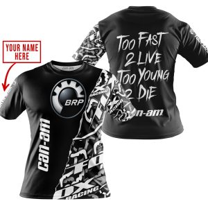 Custom name BraapGirls TOO FAST TO LIVE TOO YOUNG TO DIE – LIMITED EDITION – CUSTOM NAME – CAN AM – BLACK Brands for motocross girls and dirt bike riders - B...