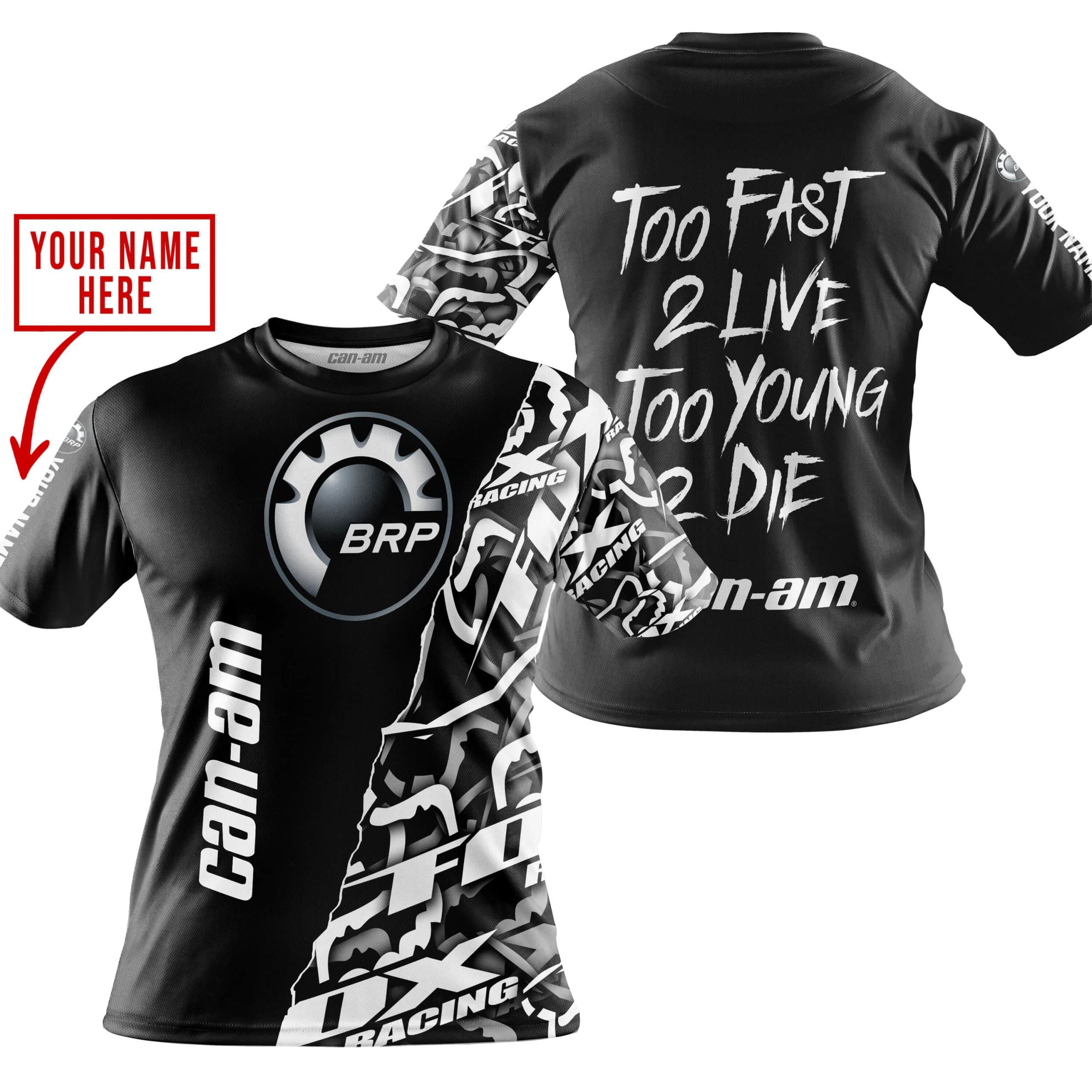 TOO FAST TO LIVE TOO YOUNG TO DIE - LIMITED EDITION - CUSTOM NAME - CAN AM - BLACK view 5