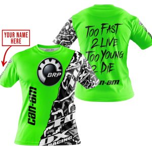 Custom name BraapGirls TOO FAST TO LIVE TOO YOUNG TO DIE – LIMITED EDITION – CUSTOM NAME – CAN AM – GREEN Brands for motocross girls and dirt bike riders - B...