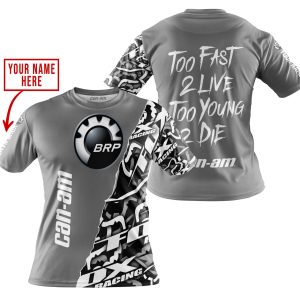 Custom name BraapGirls TOO FAST TO LIVE TOO YOUNG TO DIE – LIMITED EDITION – CUSTOM NAME – CAN AM – GREY Brands for motocross girls and dirt bike riders - Br...
