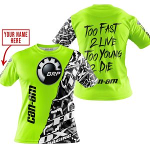 Custom name BraapGirls TOO FAST TO LIVE TOO YOUNG TO DIE – LIMITED EDITION – CUSTOM NAME – CAN AM – NEON Brands for motocross girls and dirt bike riders - Br...