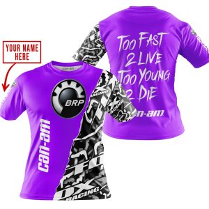 Custom name BraapGirls TOO FAST TO LIVE TOO YOUNG TO DIE – LIMITED EDITION – CUSTOM NAME – CAN AM – PURPLE Brands for motocross girls and dirt bike riders - ...