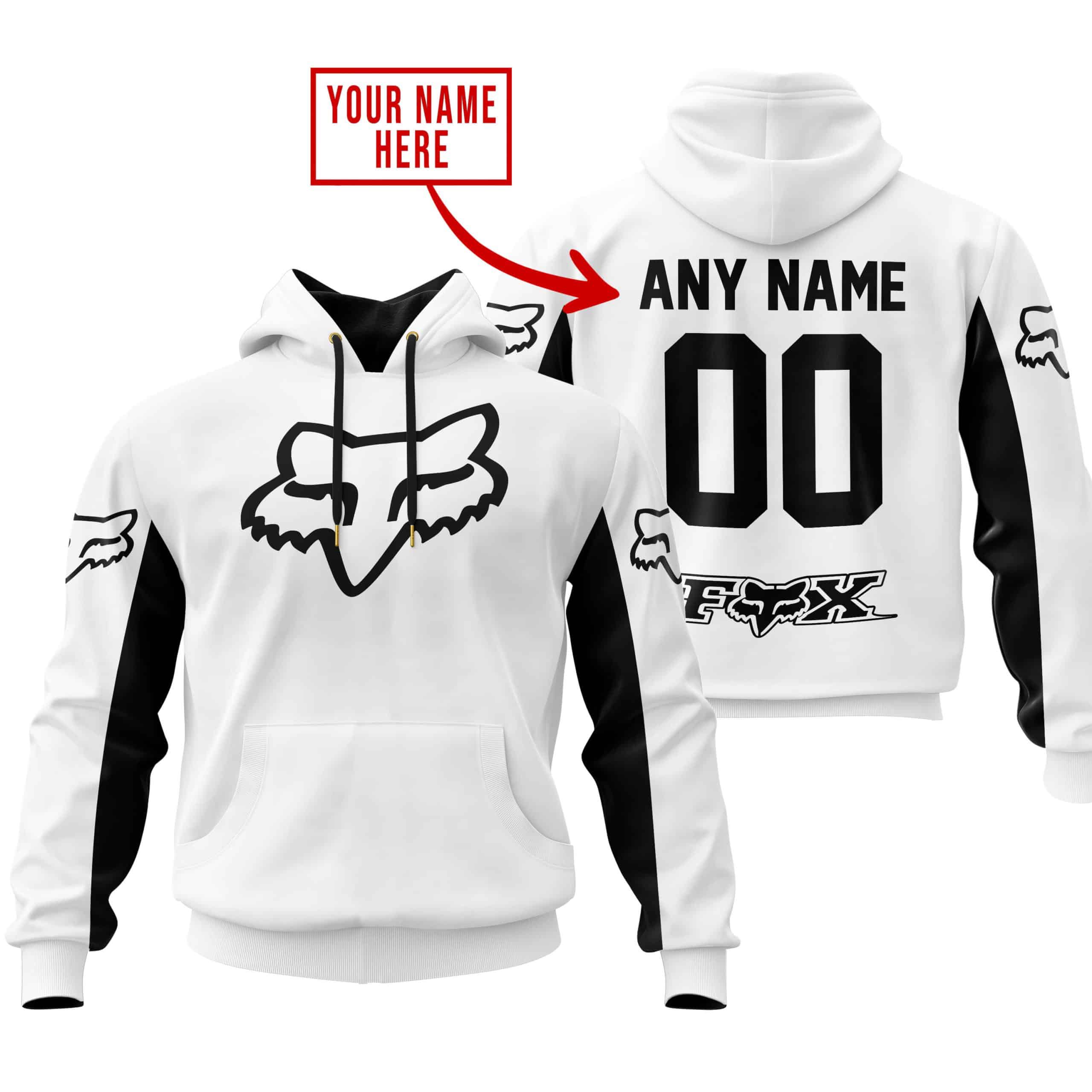 CUSTOM NAME RACING - LIMITED EDITION - FOX RACING V2 - WHITE