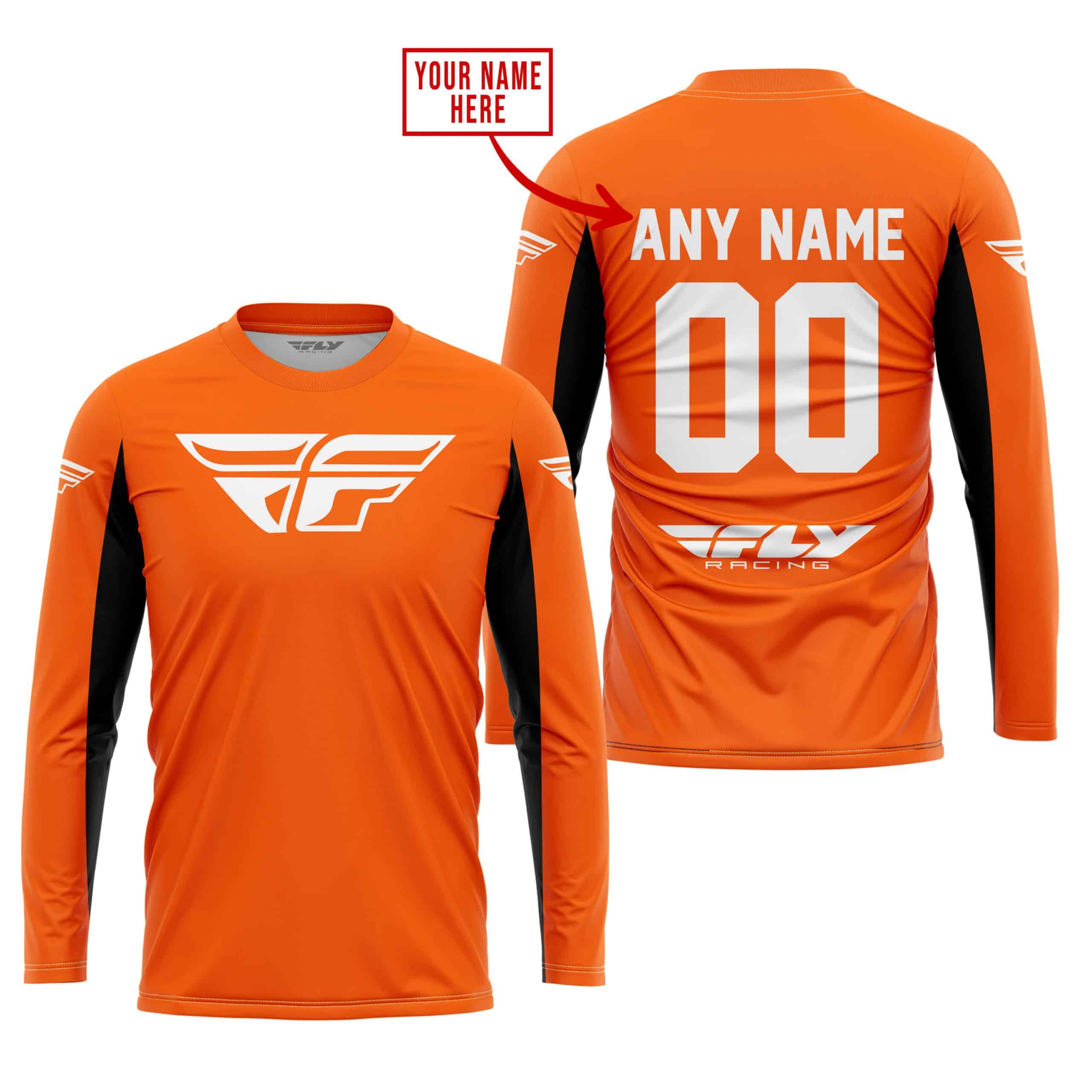 CUSTOM NAME RACING - LIMITED EDITION - FLY RACING- ORANGE V2 view 3