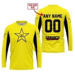 Custom name BraapGirls CUSTOM NAME RACING – LIMITED EDITION – ROCKSTAR V2 – YELLOW Brands for motocross girls and dirt bike riders - Brands view 1