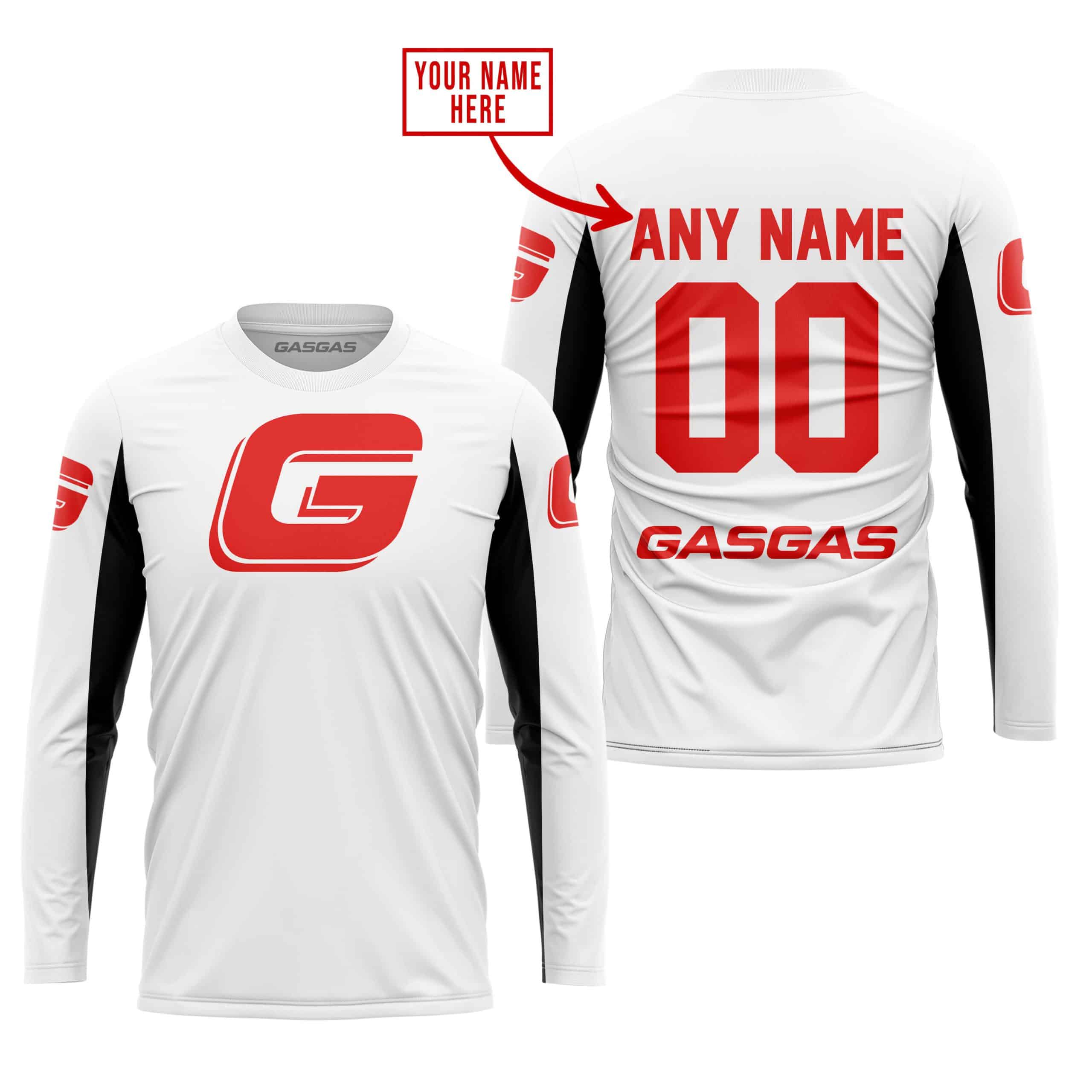 CUSTOM NAME RACING - LIMITED EDITION - GAS GAS - WHITE V2 view 3