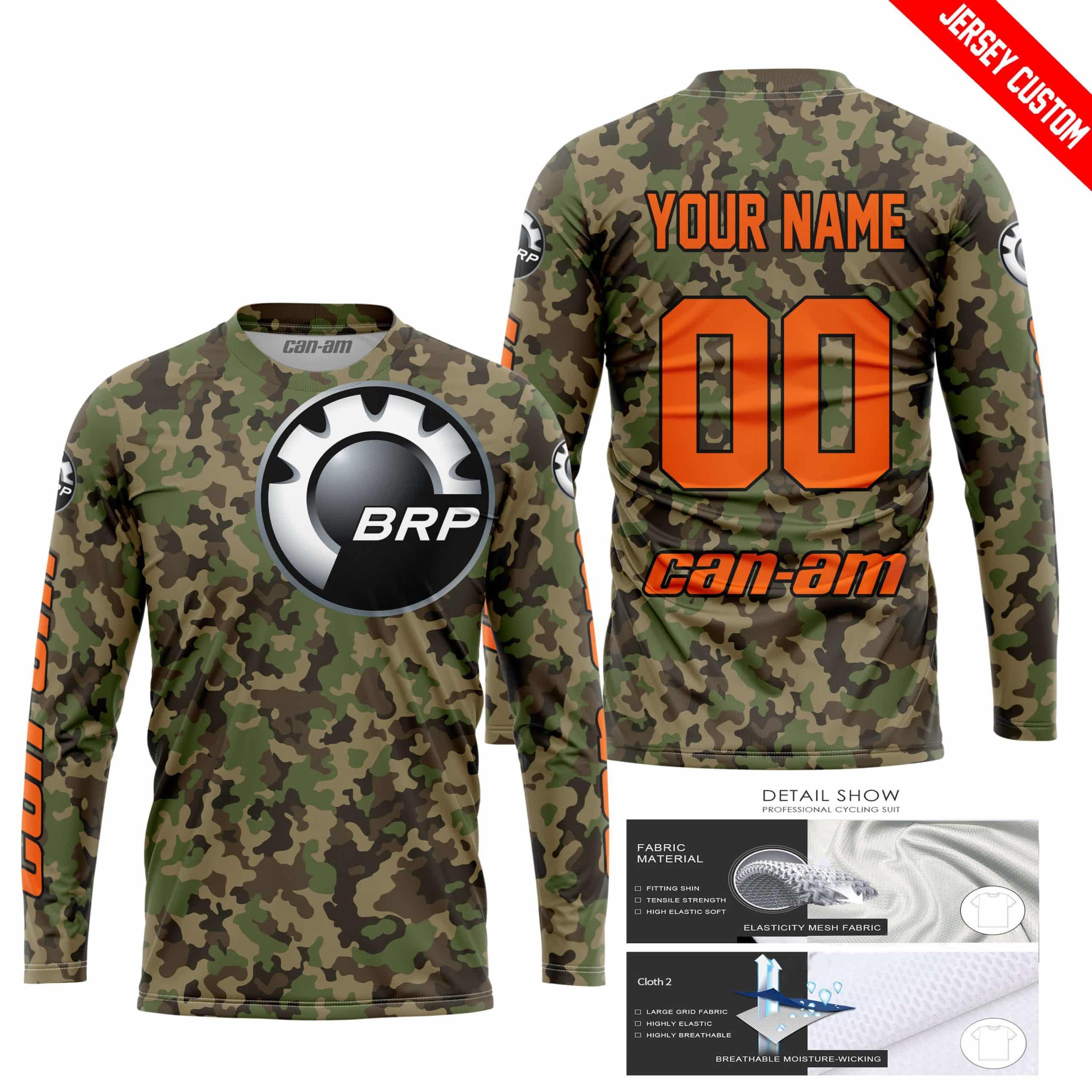 LIMITED EDITION PRODUCTS - US ARMY V3 - CAN AM RACING - CUSTOM NAME - ORANGE view 3
