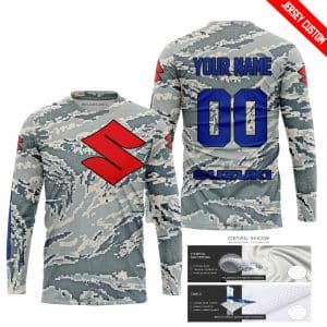 Custom name BraapGirls LIMITED EDITION PRODUCTS – US AIR PORCE – SUZUKI RACING V1 – CUSTOM NAME Brands for motocross girls and dirt bike riders - Brands view 1