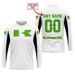 Custom name BraapGirls CUSTOM NAME RACING – LIMITED EDITION – KAWASAKI – WHITE V2 Brands for motocross girls and dirt bike riders - Brands view 1