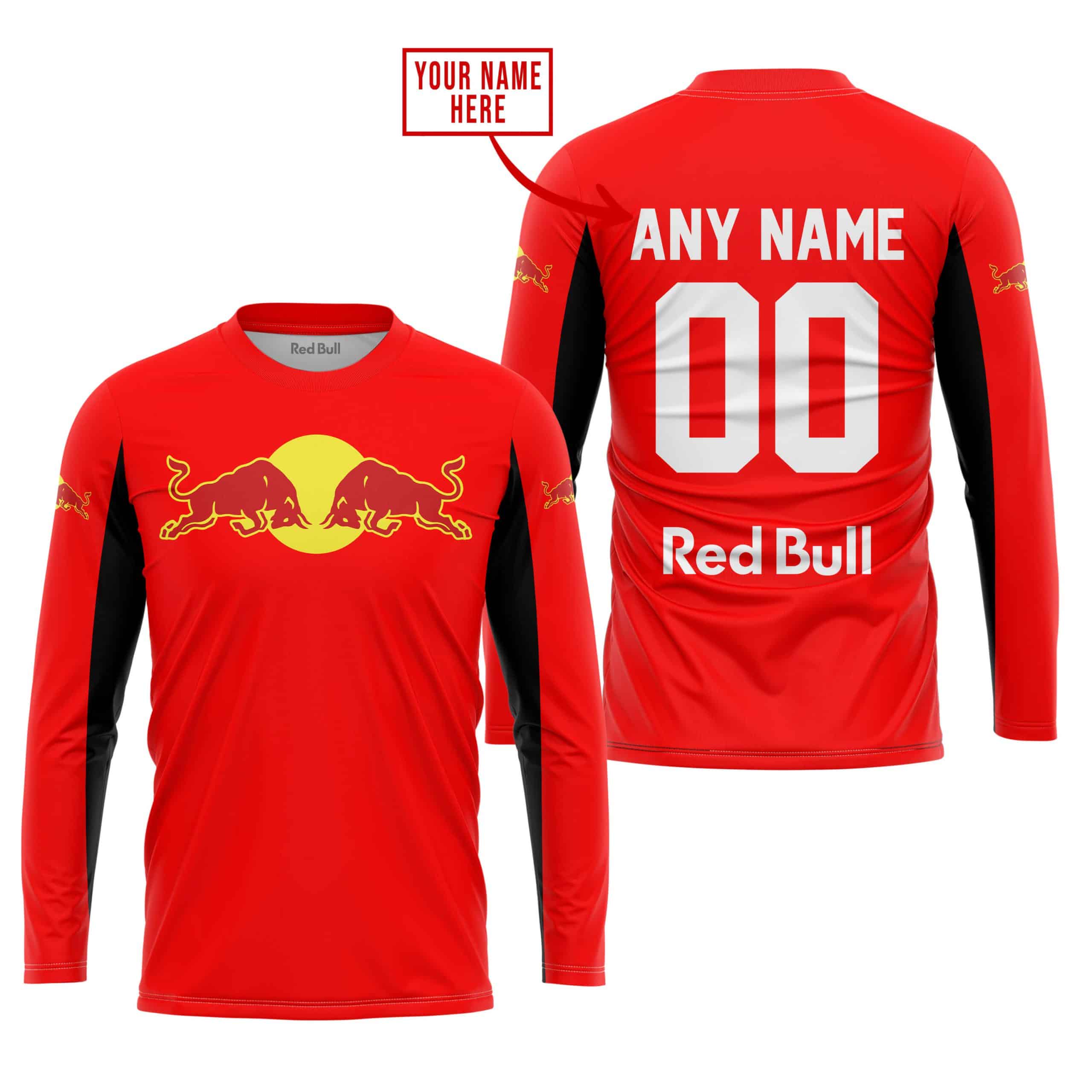 CUSTOM NAME RACING - LIMITED EDITION - REDBULL - RED V2 view 3