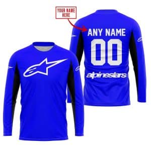 Custom name BraapGirls CUSTOM NAME RACING – LIMITED EDITION – ALPINESTARS – BLUE V2 Alpinestars for motocross girls and dirt bike riders - Alpinestars view 1