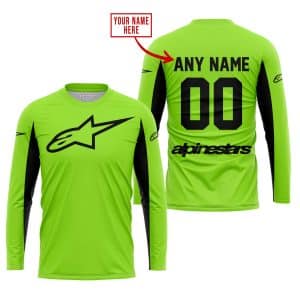 Custom name BraapGirls CUSTOM NAME RACING – LIMITED EDITION – ALPINESTARS – GREEN 1 V2 Alpinestars for motocross girls and dirt bike riders - Alpinestars view 1