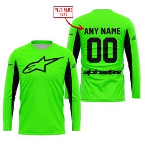 Custom name BraapGirls CUSTOM NAME RACING – LIMITED EDITION – ALPINESTARS – GREEN V2 Alpinestars for motocross girls and dirt bike riders - Alpinestars view 1