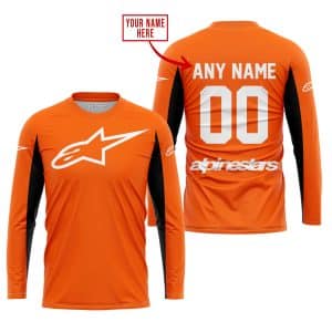 Custom name BraapGirls CUSTOM NAME RACING – LIMITED EDITION – ALPINESTARS – ORANGE V2 Alpinestars for motocross girls and dirt bike riders - Alpinestars view 3