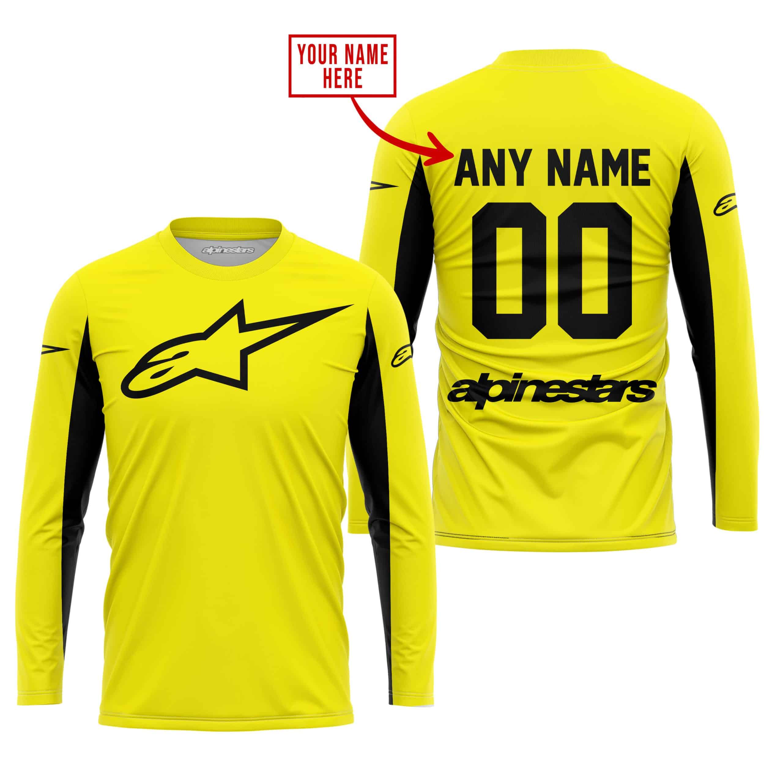 CUSTOM NAME RACING - LIMITED EDITION - ALPINESTARS - YELOW V2 view 3