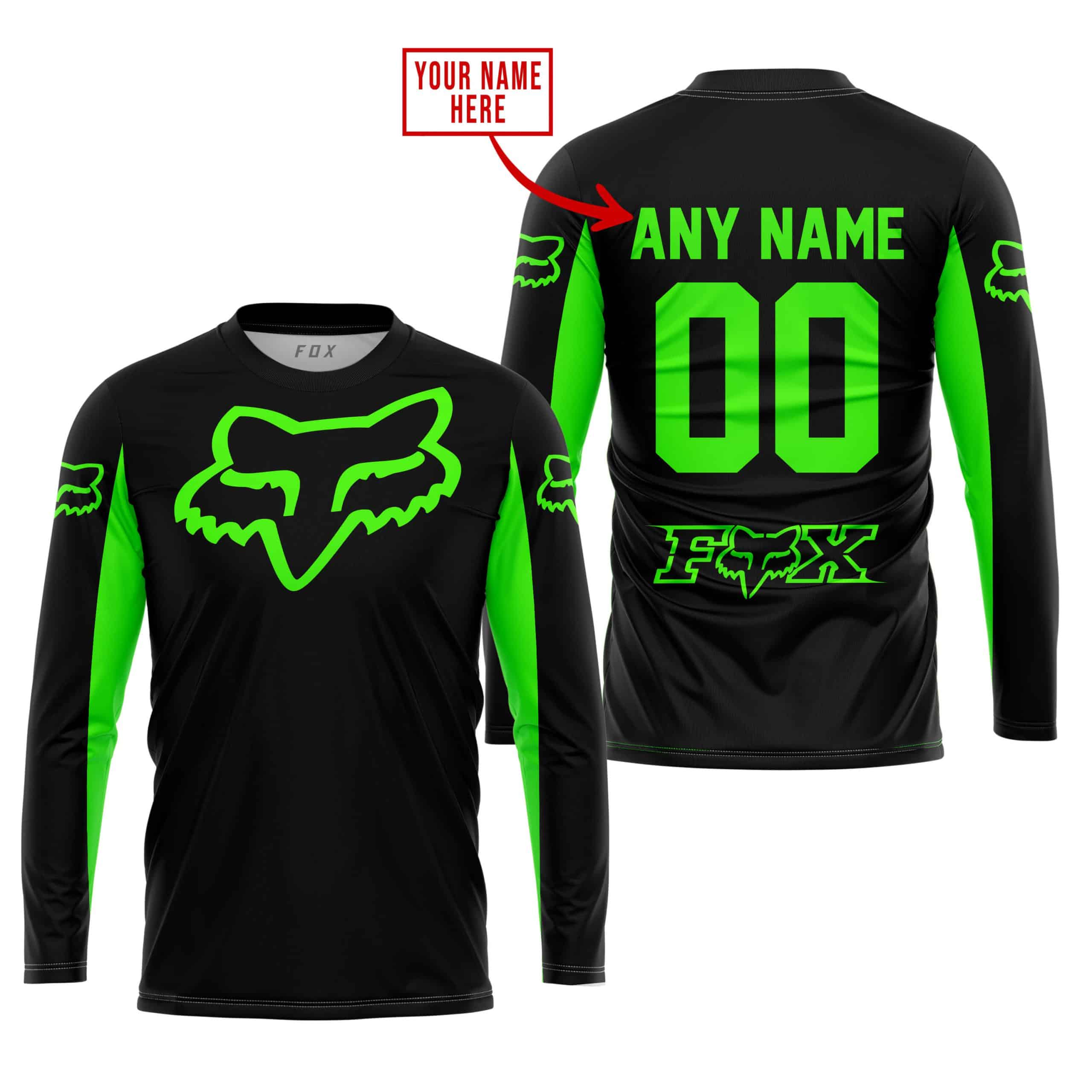CUSTOM NAME RACING - LIMITED EDITION - FOX RACING - GREEN view 3