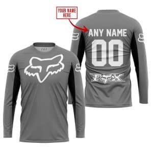 Custom name BraapGirls CUSTOM NAME RACING – LIMITED EDITION – FOX RACING V2 – GREY Brands for motocross girls and dirt bike riders - Brands view 1
