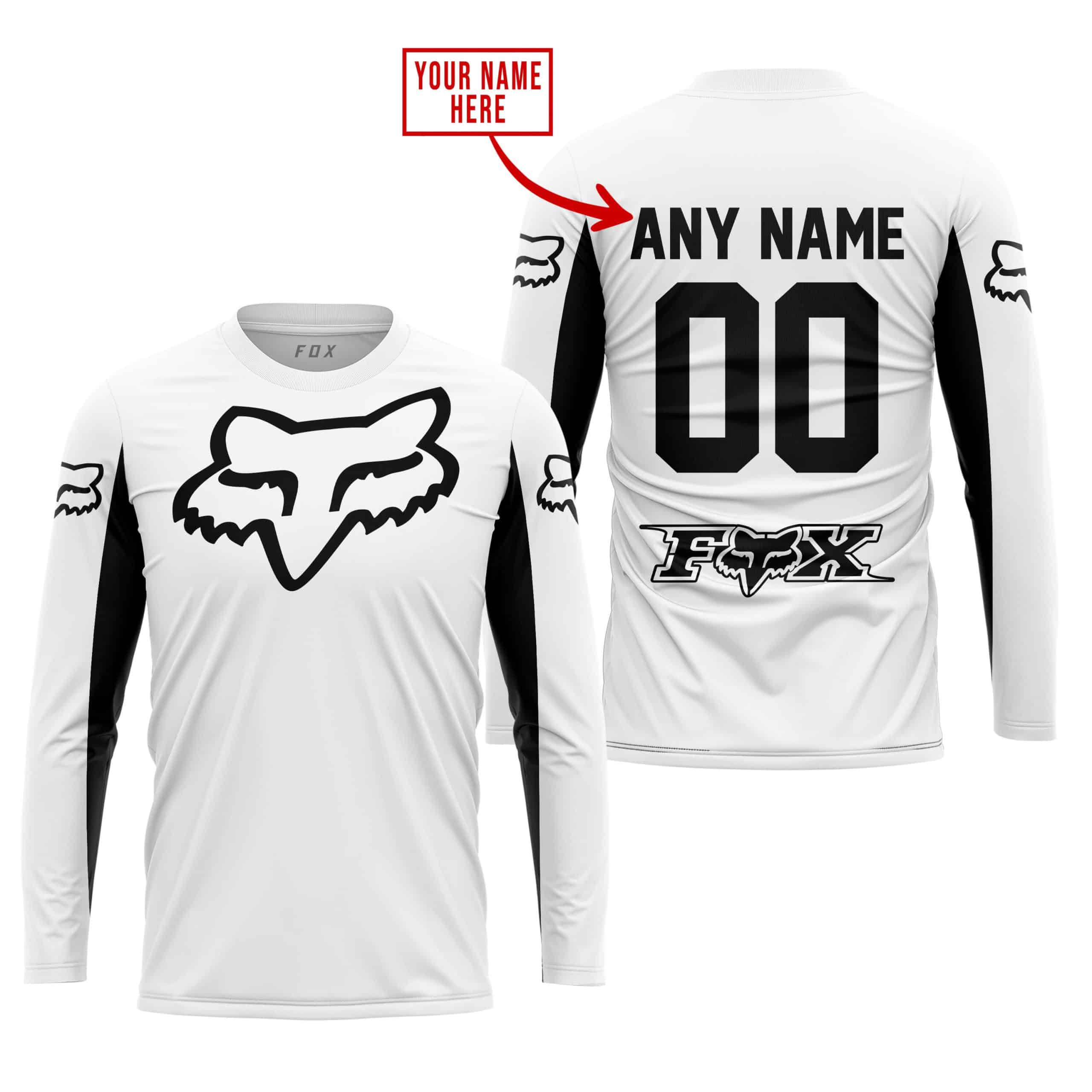 CUSTOM NAME RACING - LIMITED EDITION - FOX RACING V2 - WHITE view 3