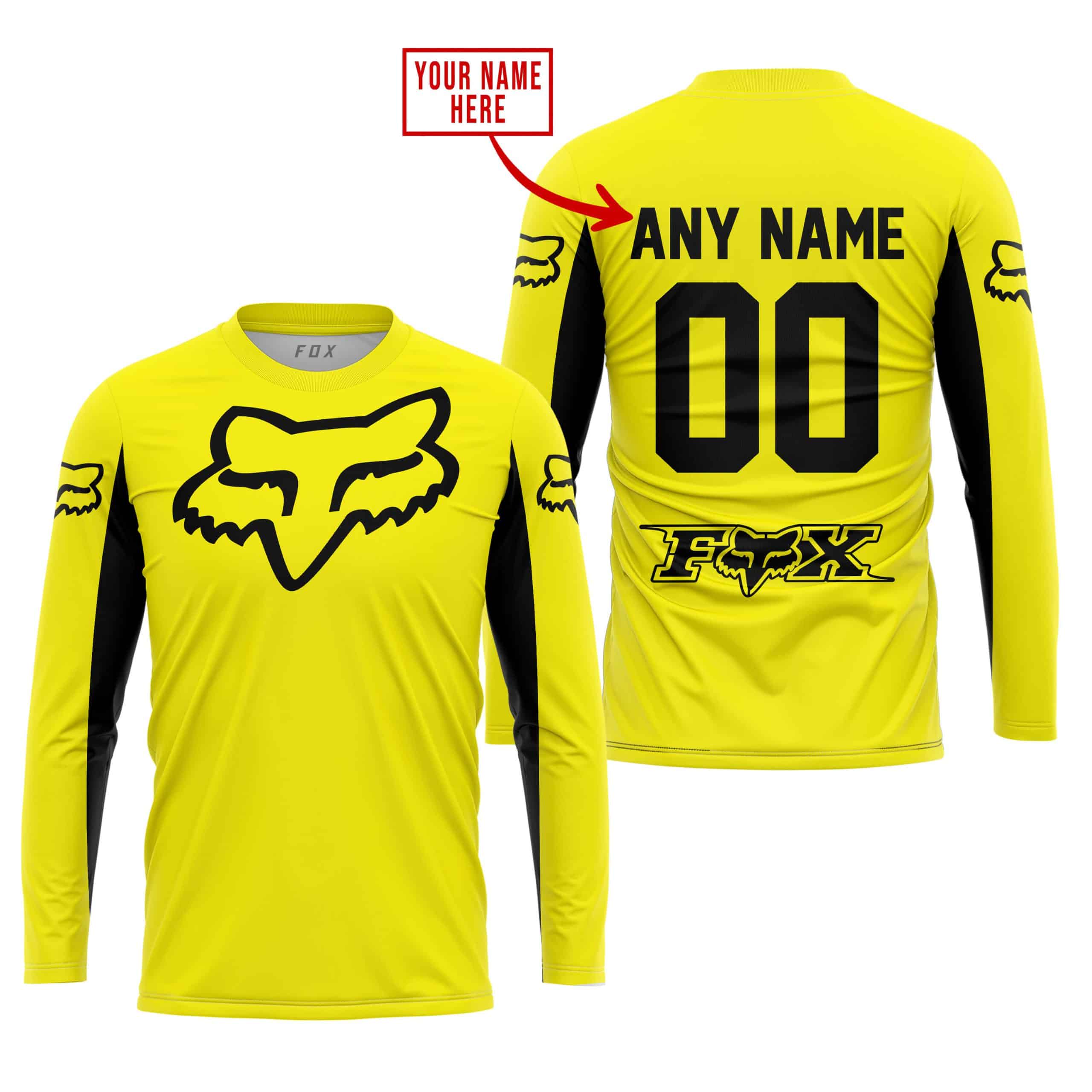 CUSTOM NAME RACING - LIMITED EDITION - FOX RACING V2 - YELLOW view 3