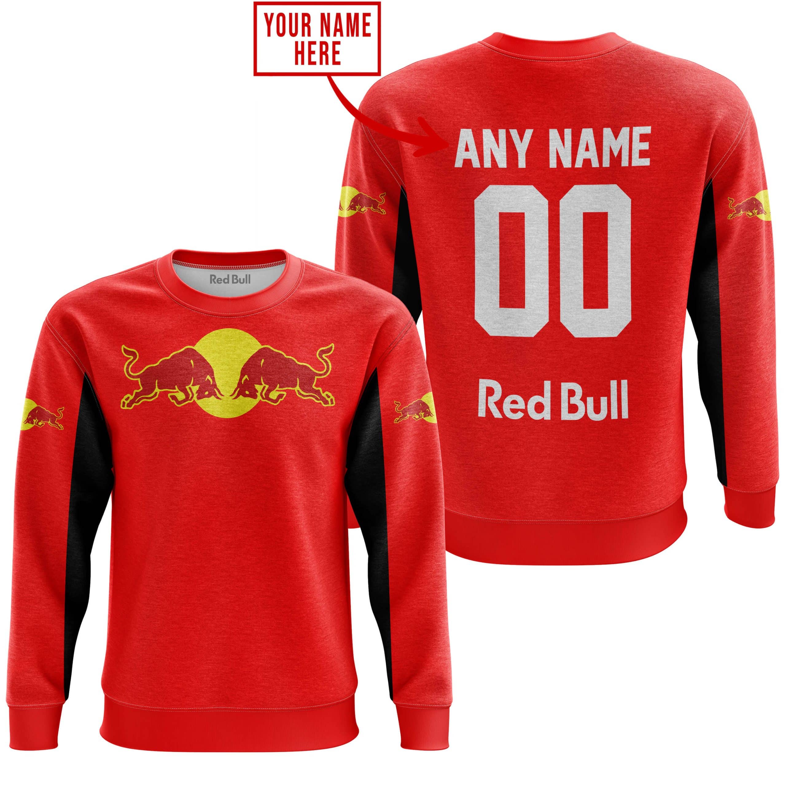 CUSTOM NAME RACING - LIMITED EDITION - REDBULL - RED V2 view 5