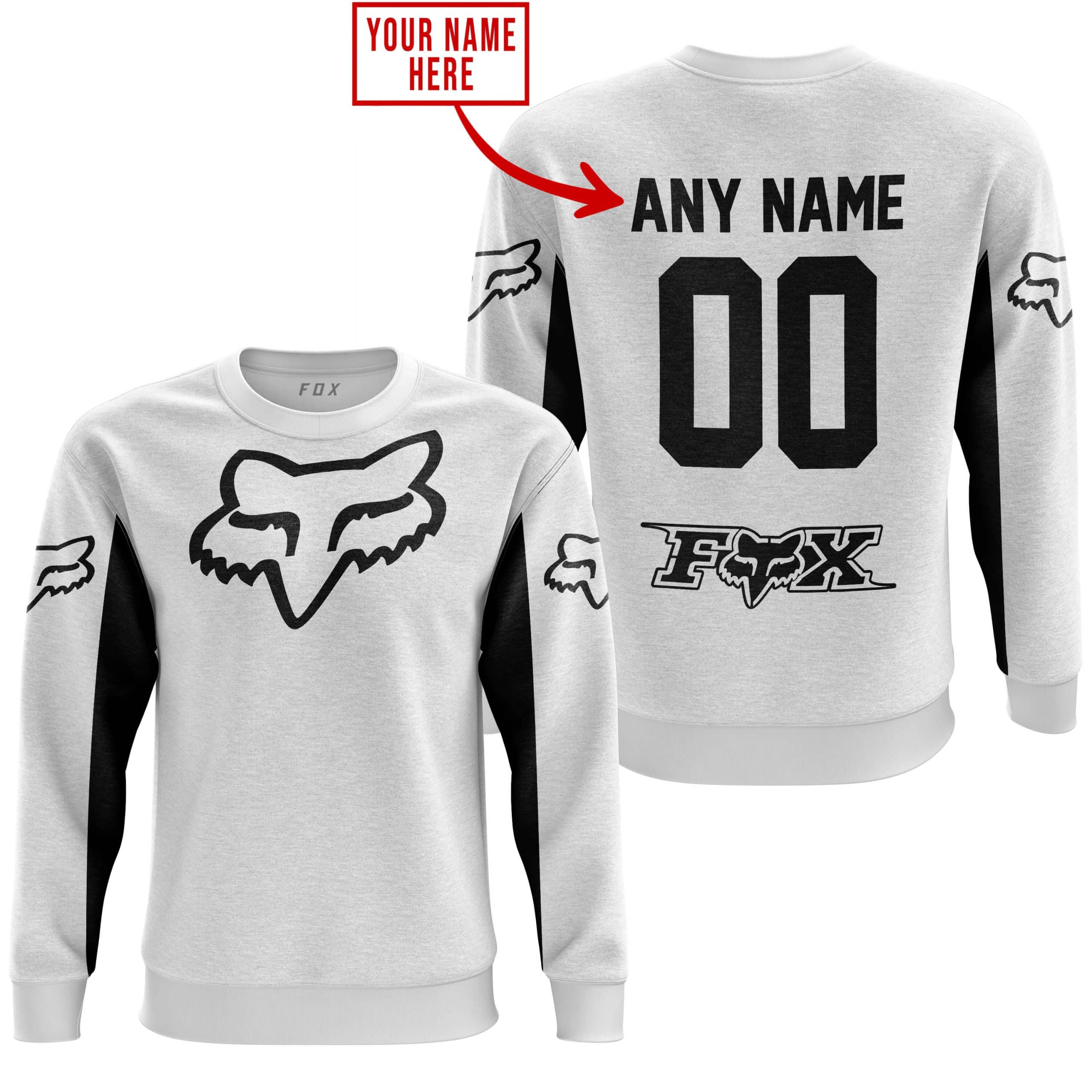 CUSTOM NAME RACING - LIMITED EDITION - FOX RACING V2 - WHITE view 5