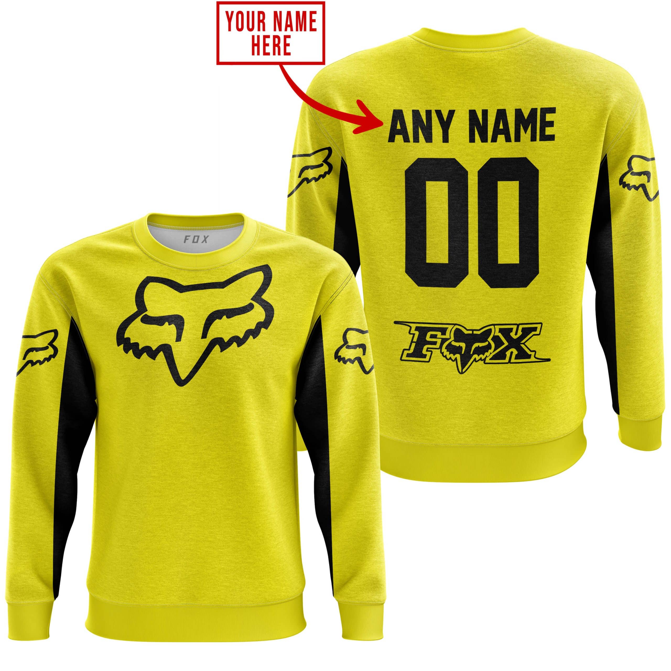 CUSTOM NAME RACING - LIMITED EDITION - FOX RACING V2 - YELLOW view 5