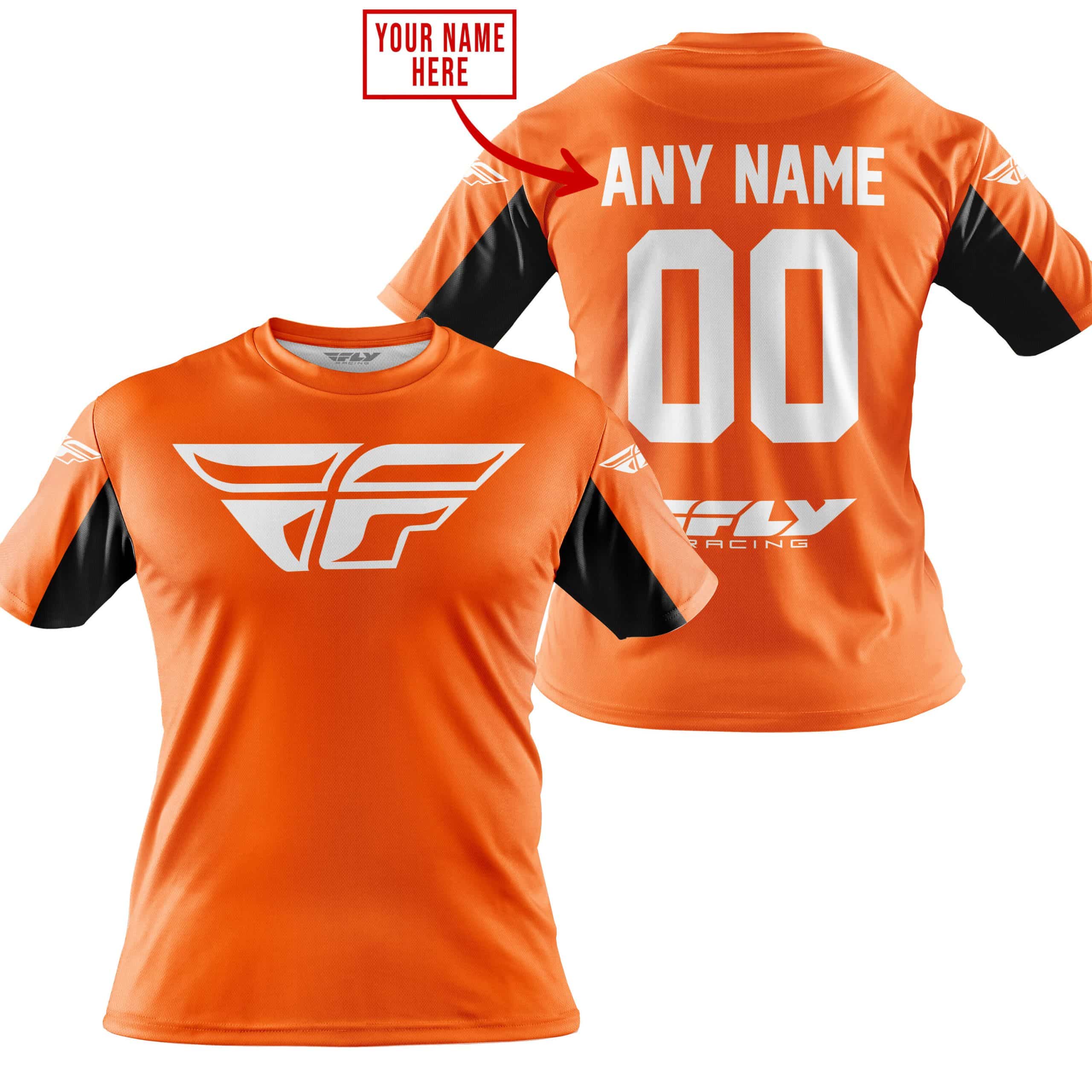 CUSTOM NAME RACING - LIMITED EDITION - FLY RACING- ORANGE V2 view 4