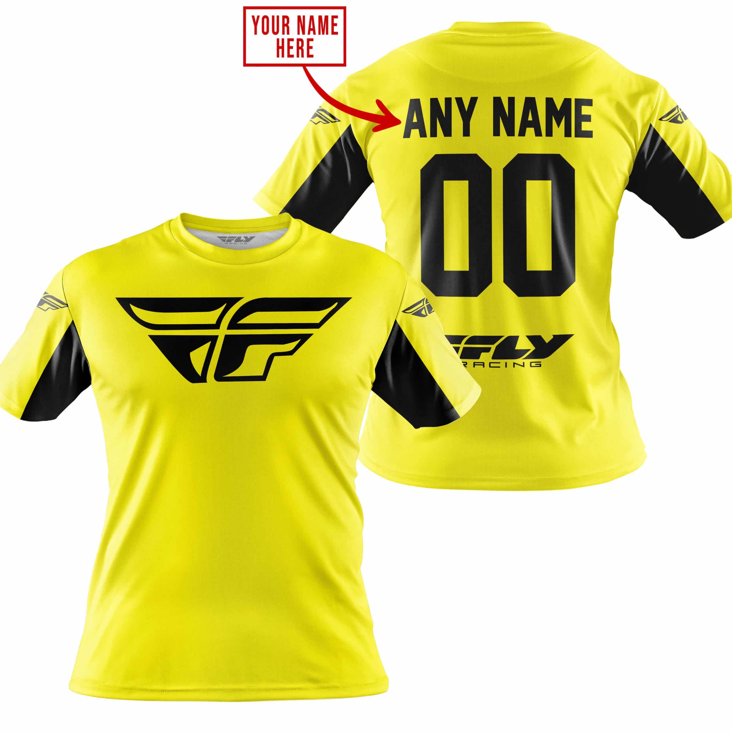 CUSTOM NAME RACING - LIMITED EDITION - FLY RACING- YELLOW V2 view 4