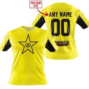 Custom name BraapGirls CUSTOM NAME RACING – LIMITED EDITION – ROCKSTAR V2 – YELLOW Brands for motocross girls and dirt bike riders - Brands view 2