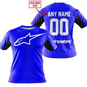 Custom name BraapGirls CUSTOM NAME RACING – LIMITED EDITION – ALPINESTARS – BLUE V2 Alpinestars for motocross girls and dirt bike riders - Alpinestars view 2