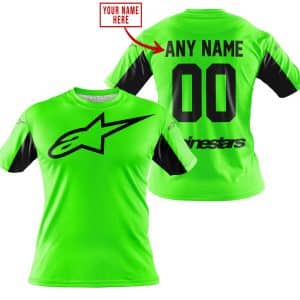 Custom name BraapGirls CUSTOM NAME RACING – LIMITED EDITION – ALPINESTARS – GREEN V2 Alpinestars for motocross girls and dirt bike riders - Alpinestars view 2