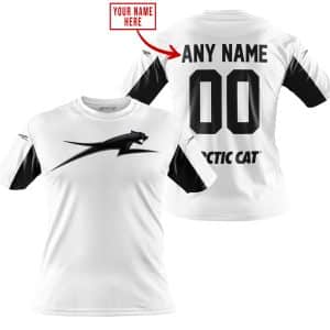 Custom name BraapGirls CUSTOM NAME RACING – LIMITED EDITION – ARCTIC CAT – WHITE V2 Arctic Cat for motocross girls and dirt bike riders - Arctic Cat view 2