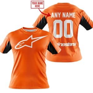 Custom name BraapGirls CUSTOM NAME RACING – LIMITED EDITION – ALPINESTARS – ORANGE V2 Alpinestars for motocross girls and dirt bike riders - Alpinestars view 2